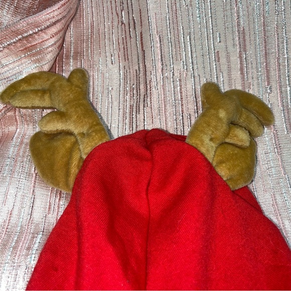 Red Pet Hoodie with Antlers - Picture 2 of 5